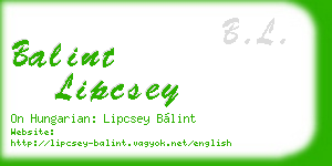 balint lipcsey business card